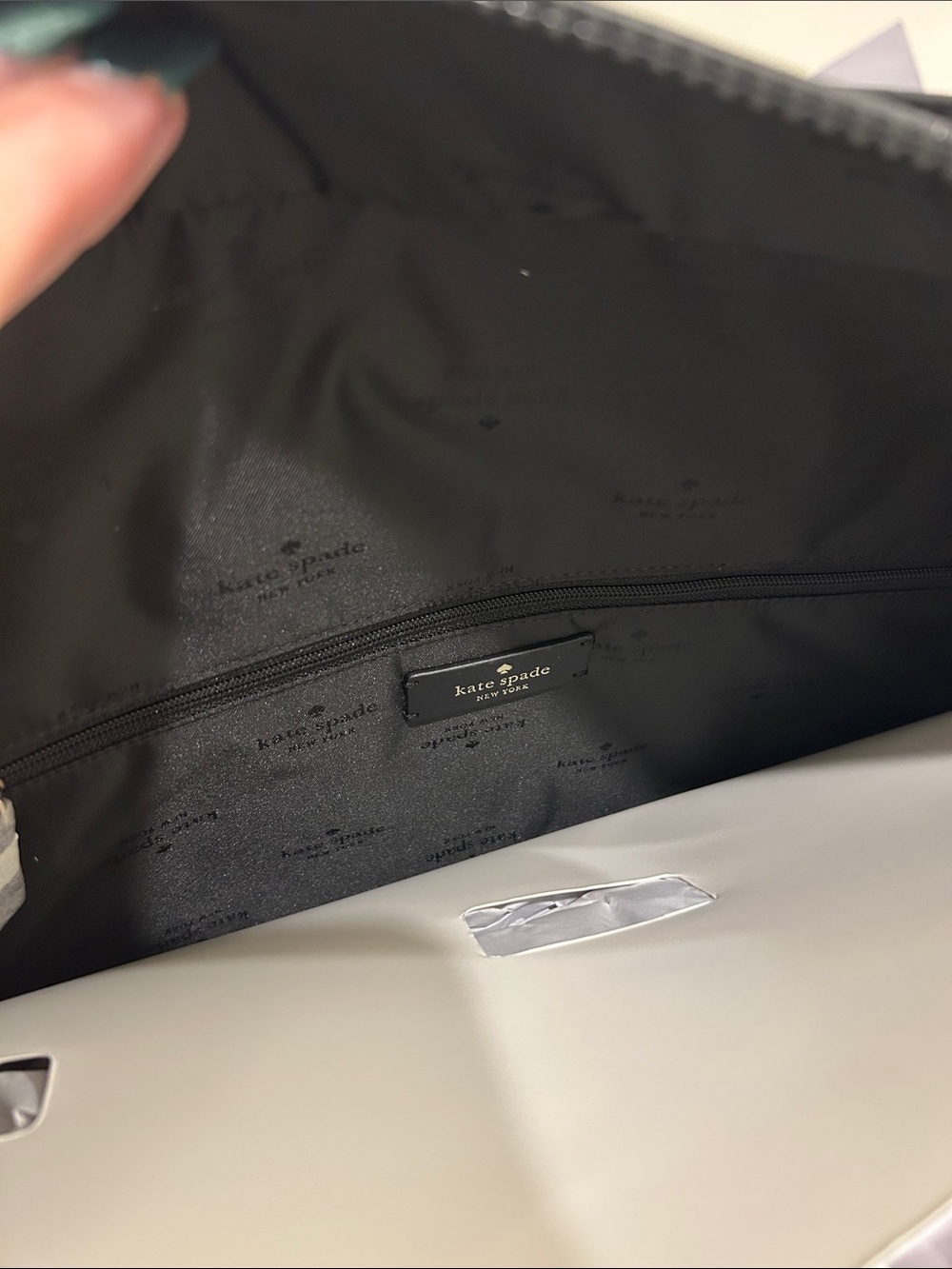 Kate Spade (NWT) Kip Canvas Large Tote Bag in Black - Picture 11 of 15